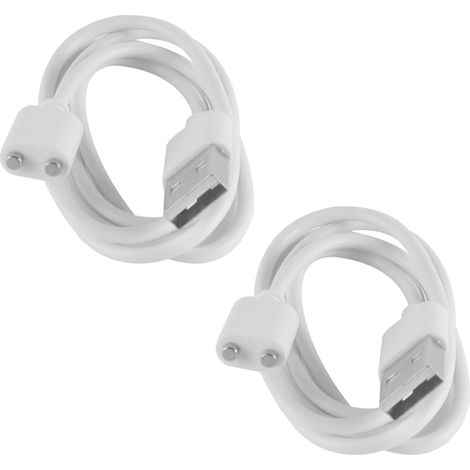 Lot de 2 câbles de charge magnétiques USB de 0,8 m pour brosse à dents électrique et appareils portables intelligents avec entraxe de 7 mm Chargeur magnétique CC à 2 broches (1/5)
