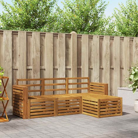 Sofagarnituren 4 pcs Natur Massivholz Akazie (1/5)