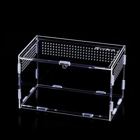 transparentes Acryl-Terrarium, Schiebedesign, 360-Grad-Belüftung, für Reptilien und Insekten (1/5)
