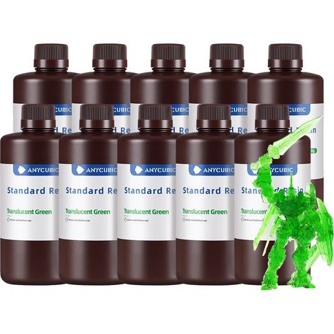 Resina per stampa 3D, polimerizzazione UV, compatibile con stampanti LCD, 10 kg Tran-Vert (1/2)