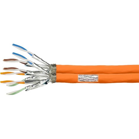 LOGILINK Câble réseau CAT.7 CPV0063 pour installation, AWG23, orange, 100 m