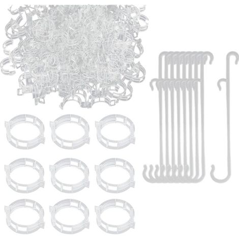250 pinces à tomates, supports pour plantes et crochets en J pour tomates, pinces de treillis en plastique pour cages à légumes, pinces pour vignes et jardins (1/5)