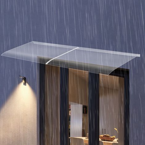 Awning for Door Entrance, Window Awnings Exterior, UV, Rain & Snow Protection, Durable Canopy for Entrance, Balcony, Garage, Clear 200x44.5cm/78.7  17.5in (1/5)