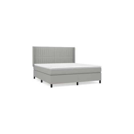 Sommier à lattes de lit avec matelas Gris clair 180x200 Tissu (1/5)