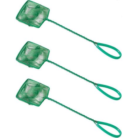 Lot de 3 épuisettes pour aquarium de 10 cm (4 pouces), 25 x 10 cm (1/5)