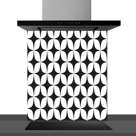 Fond de hotte décorative, psyké noir et blanc 60x70 Fond de hotte (1/2)