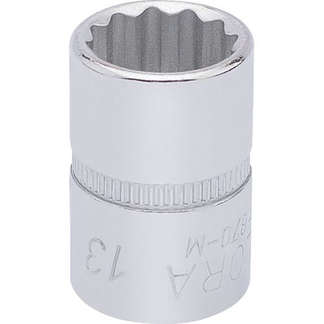 13mm 3/8-Inch Drive Bi-Hexagon Socket (25896) - Draper Elora 13MM Metric Square Drive Socket for Automotive and Mechanical Use (1/5)