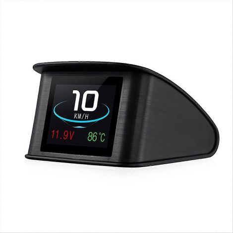 P10 Auto Digital OBD2 Système de diagnostic embarqué avec affichage tête haute, ordinateur de bord, compteur kilométrique, compteur de vitesse et indicateur de température (1/5)