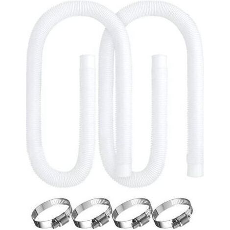 Tubo piscina, 2 parti di ricambio per piscina pompa Intex 330, 530, e 1000 GPH, flessibile 150 cm per piscine fuori terra. (1/5)