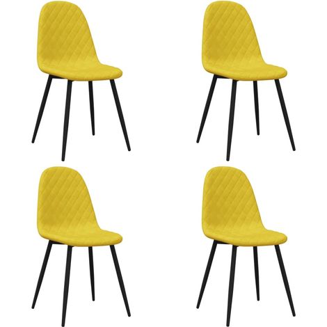 Sillas de comedor 4 uds terciopelo amarillo mostaza vidaXL