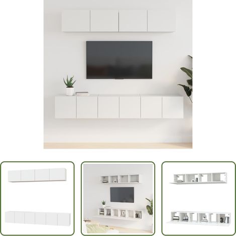 TV-Schrank Set -  5-tlg. TV-Schrank-Set Weiß Holzwerkstoff (1/5)