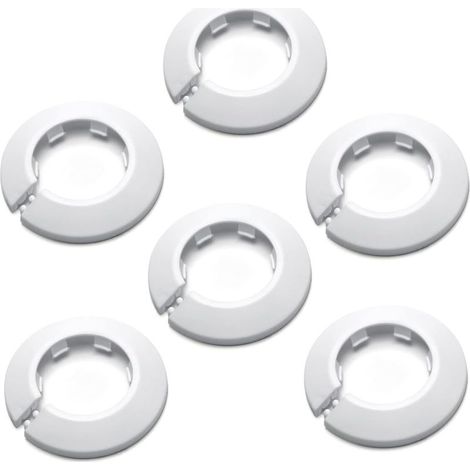 Lot de 6 cache-tuyaux, plastique PP, diamètre 40 mm, finition mate, pour tuyauterie eau et salle de bain (1/5)