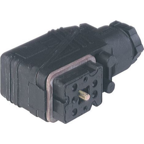Leitungsdose mit M16-Leitungsverschraubung und Schraubkontakten Schwarz GO 610 WF Pole:6 + PE 932 48