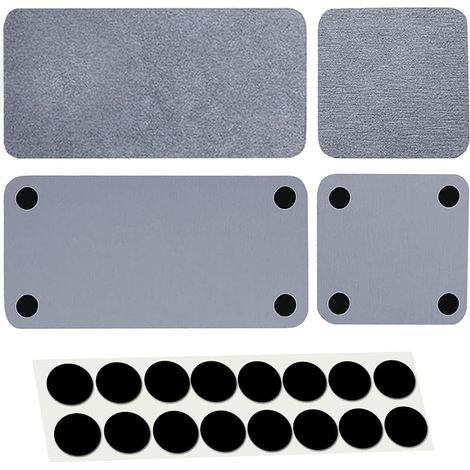 Lot de 4 Dessous de Verre en Terre Diatomées Absorbant l'eau, Tapis de Terre Antidérapant et Résistant à Chaleur pour Verre, Boissons, Bar, Tasse, Vase, Tasse à Savon pour Mains, Plantes (Gris Foncé) (1/5)