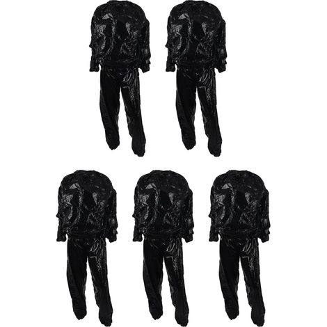 5X Heavy Duty Fitness Perte de Poids Sweat Sauna Suit Exercice Gym Anti-Rip Noir XXL (1/5)
