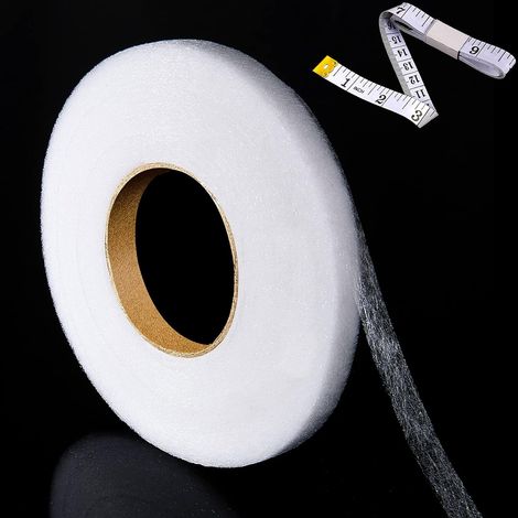70 Yards Bande d'Ourlet à Repasser Rouleau de Ruban à Ourlet sans Couture en Tissu Web Extra Large Ruban à Repasser avec Ruban à Mesurer pour Jeans Rideaux Pantalons (10 mm de Large) (1/5)