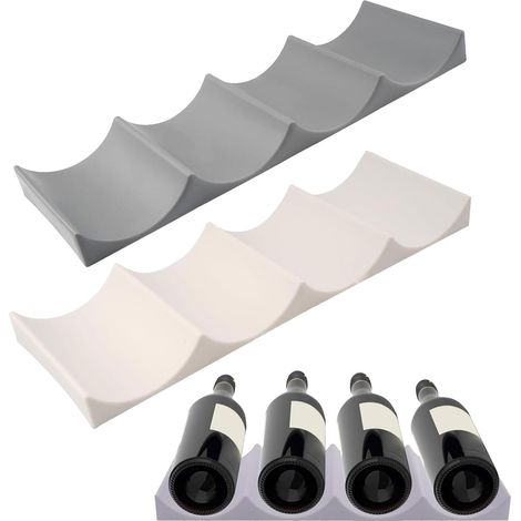 Lot de 2 porte-bouteilles empilables antidérapants pour réfrigérateur (1/5)