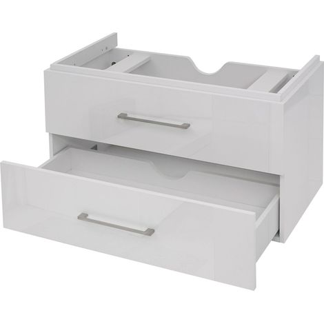 Mueble lavabo Premium HHG-245, mueble lavabo muebles de baño, alto brillo 90cm, blanco