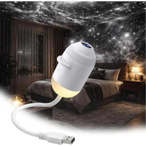 Lampe de projection LED galaxie USB pour voiture et maison, lumière ambiante romantique, 12 verres inclus avec lampe, 3V (1/4)