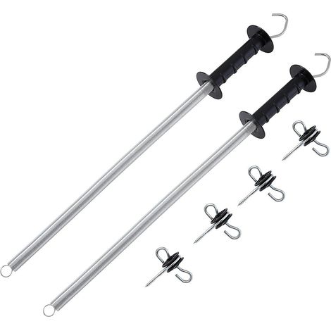 Kit 5X cancello elettrico per recinzione con isolatori per maniglia del cancello di tensione e doppio gancio per barriere di recinzione per pascoli (1/4)