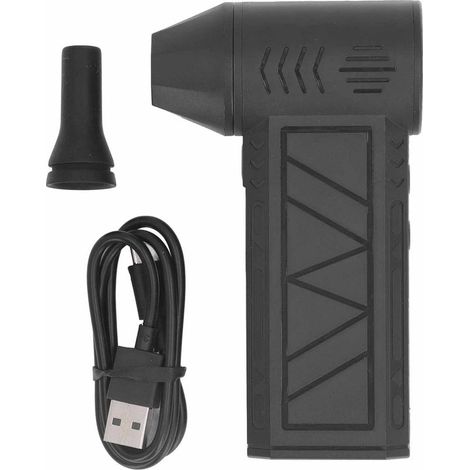 Souffleur d'air comprimé Jet Dry à 4 vitesses réglables, 130 000 tr/min, sans fil avec lumière LED, pour le nettoyage des ordinateurs, des claviers et des poils d'animaux. Noir. (1/5)