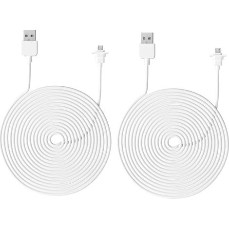 Cordon d'alimentation Extérieur 9M pour EufyCam 2C Pro et 2C Câble de Charge Continue Résistant aux Intempéries, Adaptateur MicroUSB étanche, Installation de Caméra de sécurité sans (2PCS) (1/4)