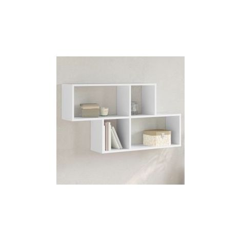 Étagère murale blanc 100x20x53 bois d'ingénierie (1/5)