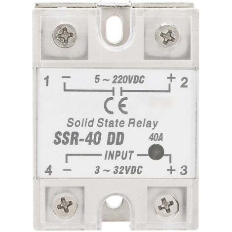 Relais à semi-conducteurs SSR-40 DD 40A 5-220VDC pour le processus d'automatisation industrielle (1/4)