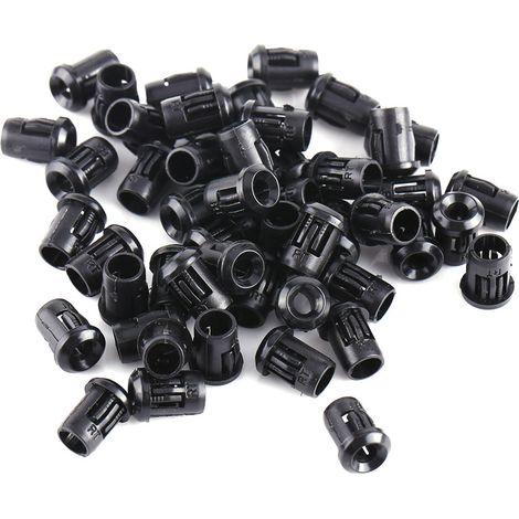 Eosnow Lot de 50 douilles de lampe LED de 3 mm, support de diode en nylon noir, fixation par clip, utile