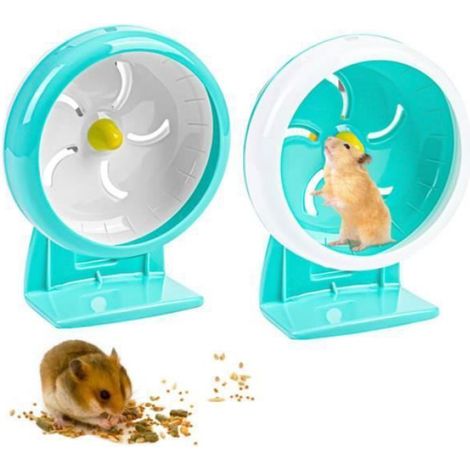 1 Roue exercice rongeur, 18 cm, silencieuse, support réglable, antidérapant, pour hamster souris cage (1/5)