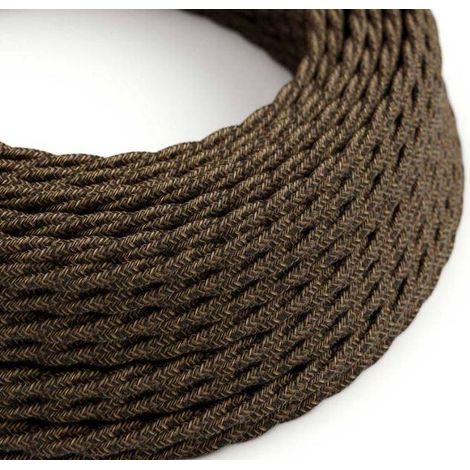 Cavo tessile al metro creative-cables in lino marrone melange tn04 2x0,75mm - xz2tn04 (1/4)