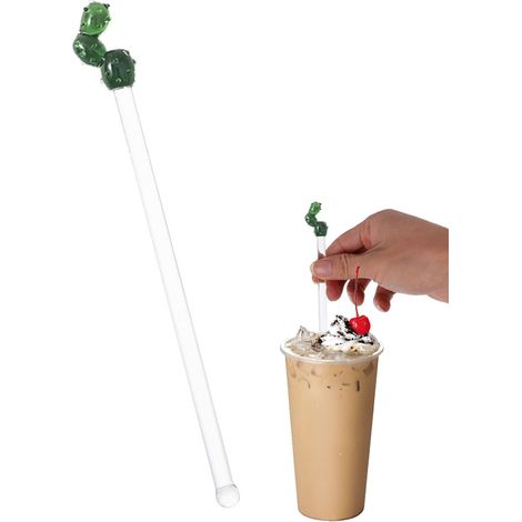 Pique Cocktail En Verre Forme Cactus - Agitateur Boisson Bar Maison Restaurant - Lot De 1 (1/5)