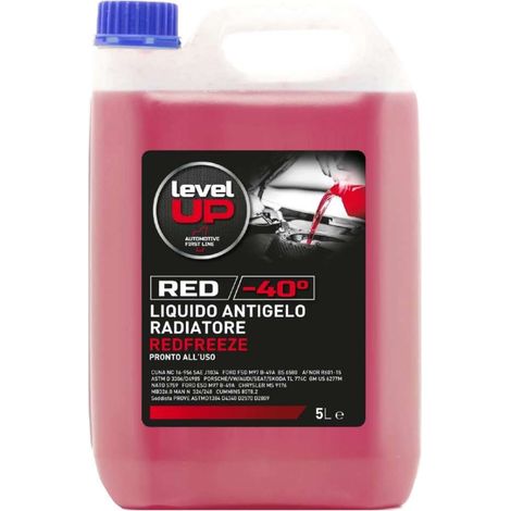 Level Up Antigelo Radiatore Rosso - 5 Litri - Protezione fino a -40°