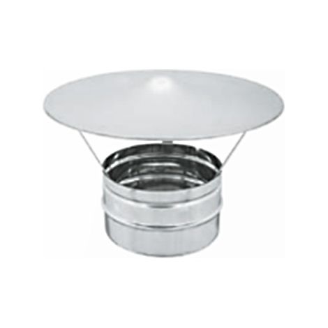 MBM – Chapeau chinois DN 60 pour conduit de cheminée – Acier inoxydable 316 – Résistant à 600°C – Joint à gobelet male/femelle