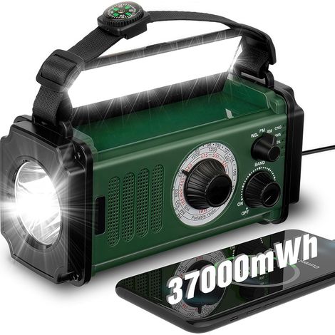 Radio d'urgence à manivelle 10 000 mAh (1/5)