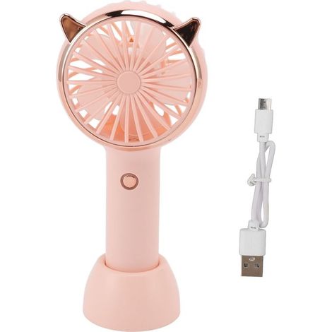 Fan portable ears of chat, 3 levels of charging USB, mini portable for the activities of full air, the trips, pink (1/5)