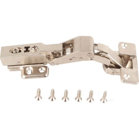 Fermeture douce: Charnière de cabinet 45° et 125°, zinc nickelé, portant 8kg, ajustable 3D, pour cuisine et salle de bain avec 35mm cups (1/4)