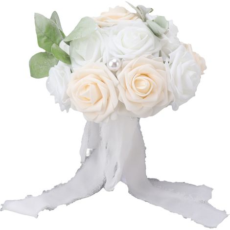 Brautstrauß, farbenfroh, mit Bindeblumen, romantisch, handgefertigt, elegant, für Partys, Büros, Geschäfte, Gärten, 26 x 20 cm / 10,23 x 7,87 Zoll, Typ A (1/5)