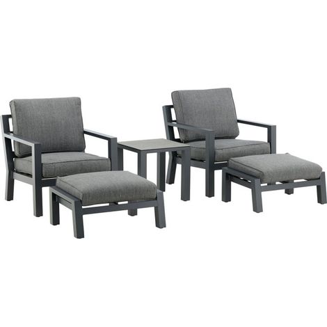 Salon de Jardin "Barcelona" 84cm Noir (1/5)