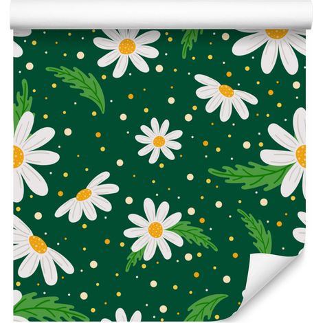 Papier peint Fleurs marines et verdure pour salon et chambre 50x1000 cm (1/5)