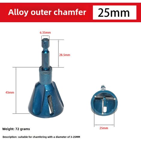 Vente directe d'usine : outil de coupe des bords en alliage pour ébavurage, chanfreinage et filetage extérieur en acier au tungstène (chanfreineur en alliage [bleu grand]) (1/5)