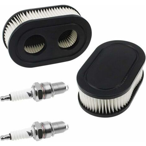 Briggs & Stratton Luftfilter 798452 und 5432 - Motorteile für Rasenmäher 593260 mit 2 Zündkerzen (1/5)