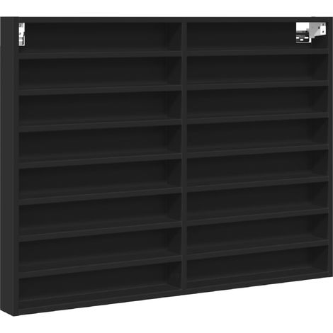 Vitrinenschrank Schwarz 100x8,5x75 cm Holzwerkstoff vidaXL