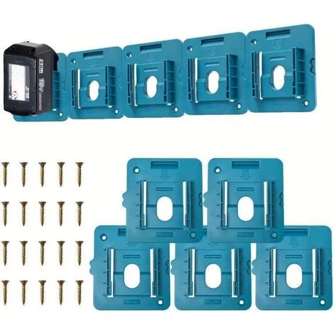 Support mural pour batterie Makita 18V Bosch (lot de 5), compatible avec les modèles BL1850/1840/1830 (batteries non incluses). (1/5)