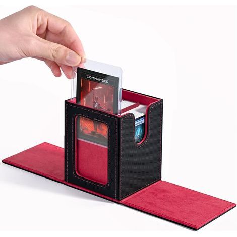 Boîte à cartes avec présentoir Magic Commander, boîte de collection pour 100 cartes en double, boîte de rangement pour cartes de baseball (CCG/EDH). (1/5)