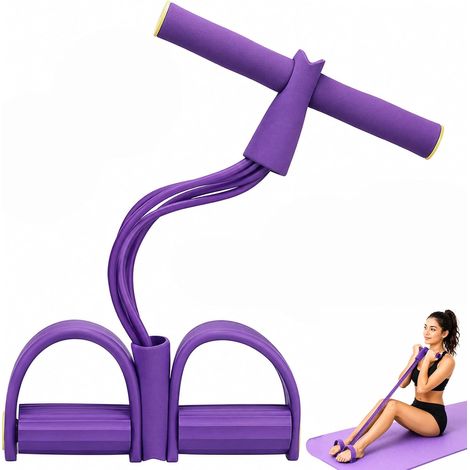 Bande de Résistance Musculation 6 Tubes avec Pédale Poignées Corde Tension (1/5)