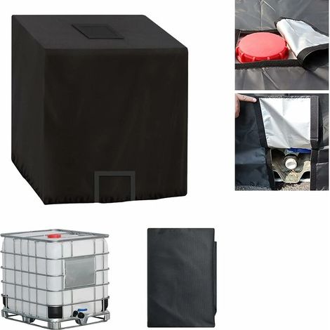 Housse de réservoir d'eau IBC 210D pour conteneur IBC de 1000 L (120 x 100 x 116 cm) - Résistante à la poussière, aux UV et à la pluie (1/5)