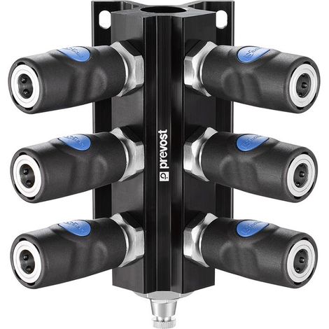 Prevost – Support mural raccord rapide sécurité – Filetage G 3/4 femelle – Corps composite – ISO B6 – Pression max 12bar