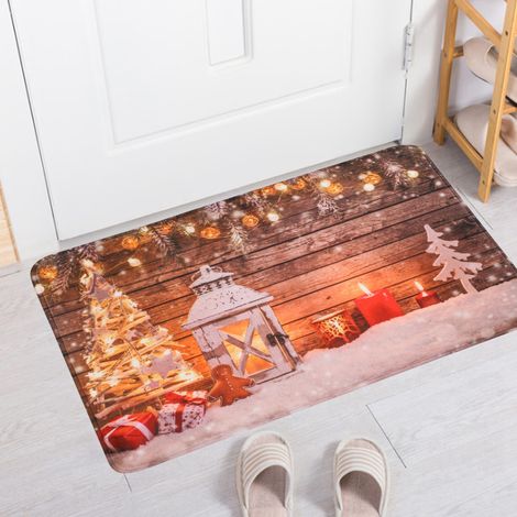 Tapis de bienvenue de Noël, tapis de cuisine, tapis de salle de bain, tapis de sol pour chambre et salon, décoration (1/5)