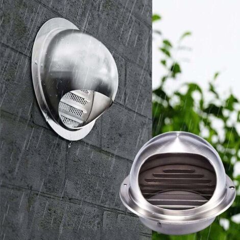 Sortie D’air Murale Ronde en INOX avec Filtre À Mailles, Grille À Lamelles À 45° Grille De Ventilation Hotte Grille Aeration 150mm pour Cuisine Salle De Bain (1/5)